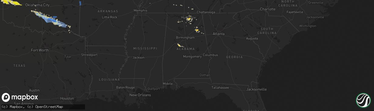 Hail map in Alabama on June 7, 2022