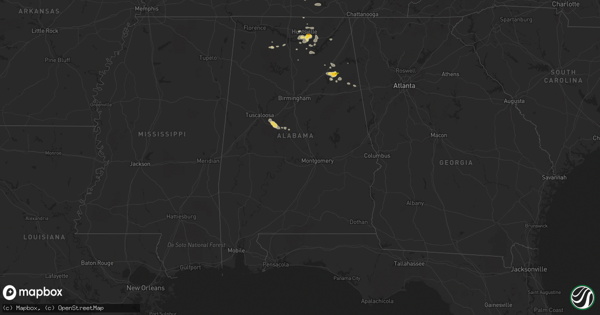 Hail map in Alabama on June 7, 2022