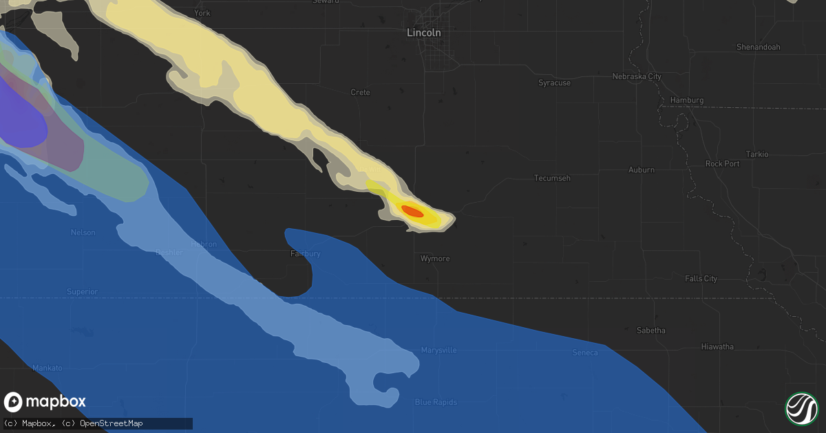 Hail map in Beatrice, NE on June 7, 2022