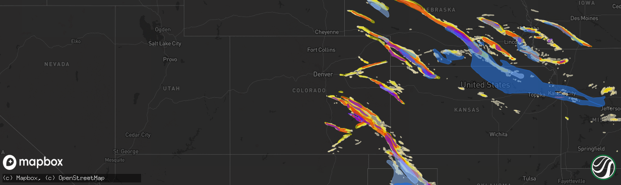 Hail map in Colorado on June 7, 2022