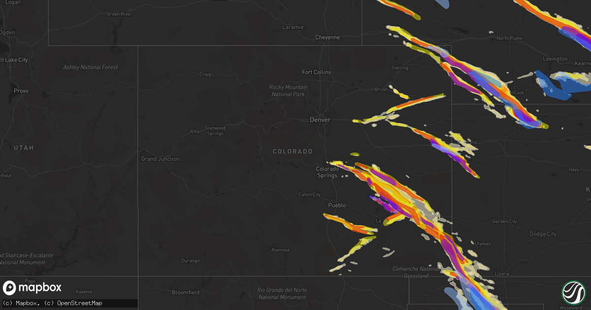 Hail map in Colorado on June 7, 2022