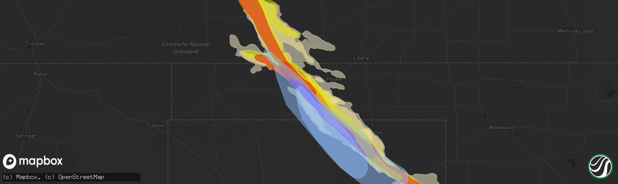 Hail map in Guymon, OK on June 7, 2022