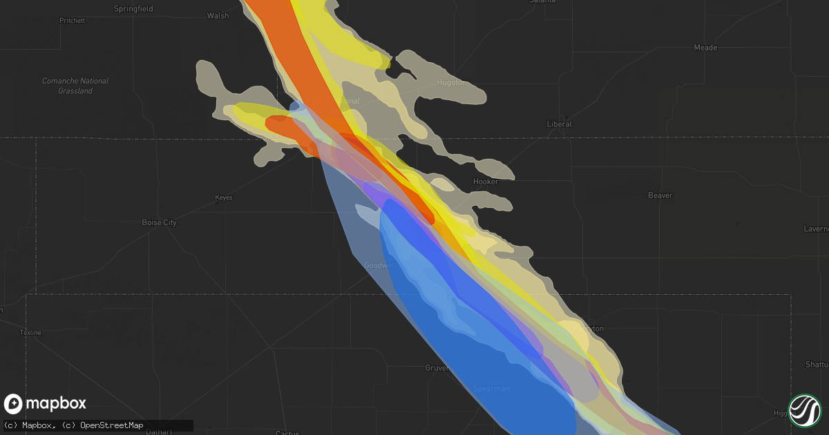 Hail map in Guymon, OK on June 7, 2022