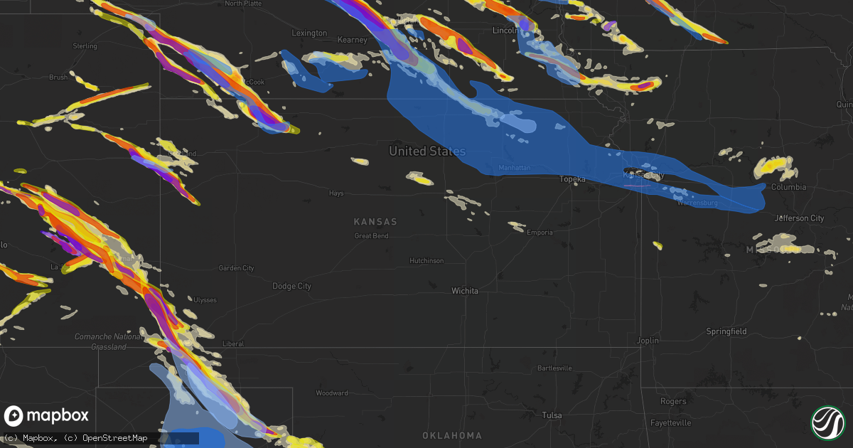 Hail map in Kansas on June 7, 2022