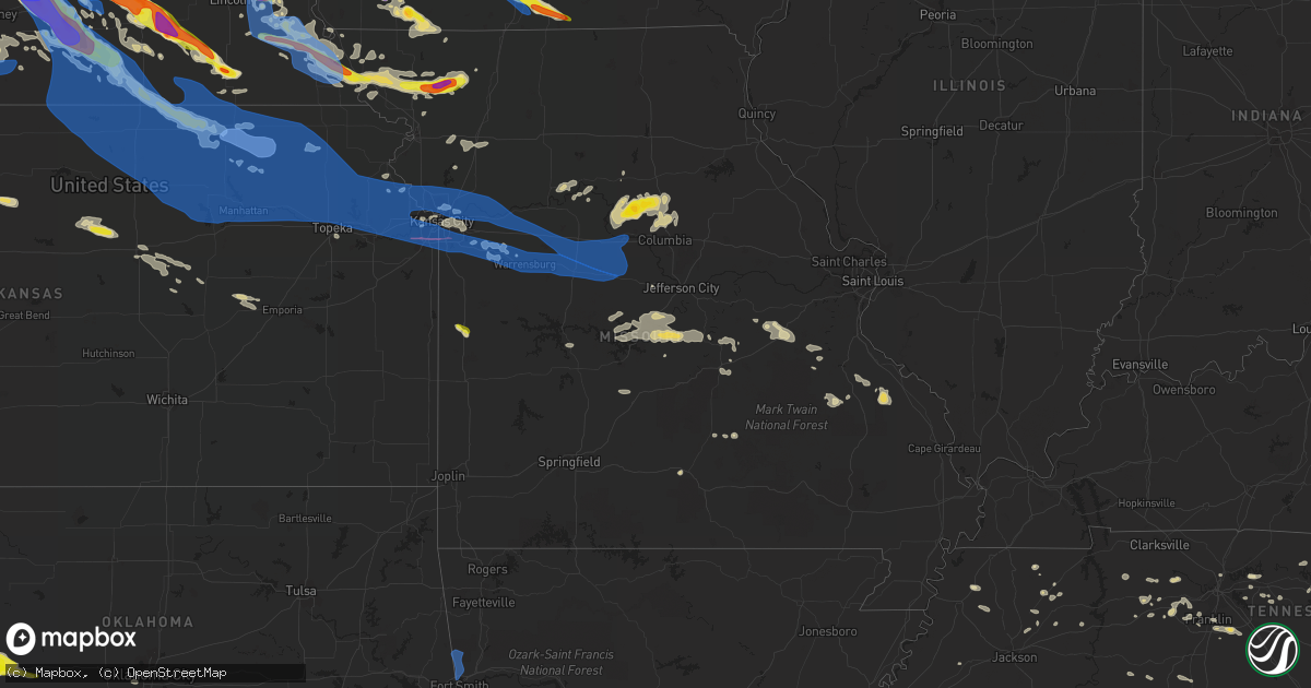Hail map in Missouri on June 7, 2022