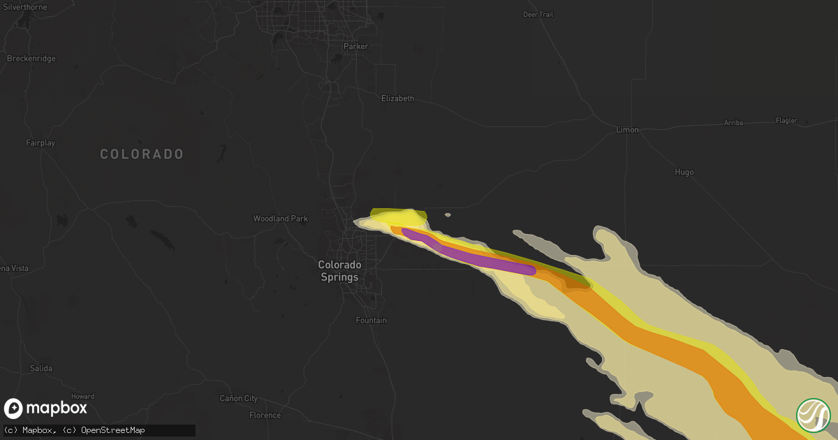 Hail map in Peyton, CO on June 7, 2022