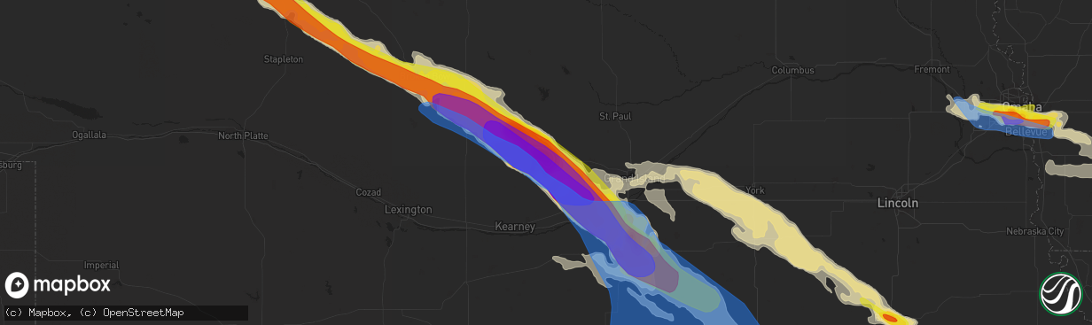 Hail map in Ravenna, NE on June 7, 2022