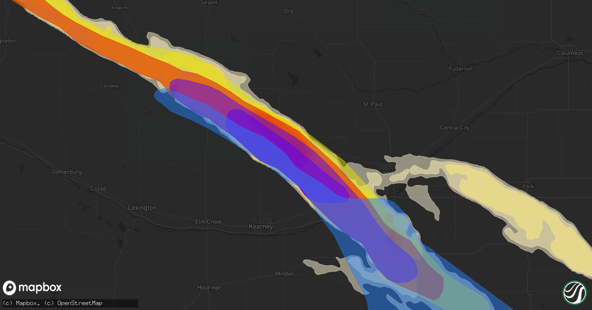 Hail map in Ravenna, NE on June 7, 2022