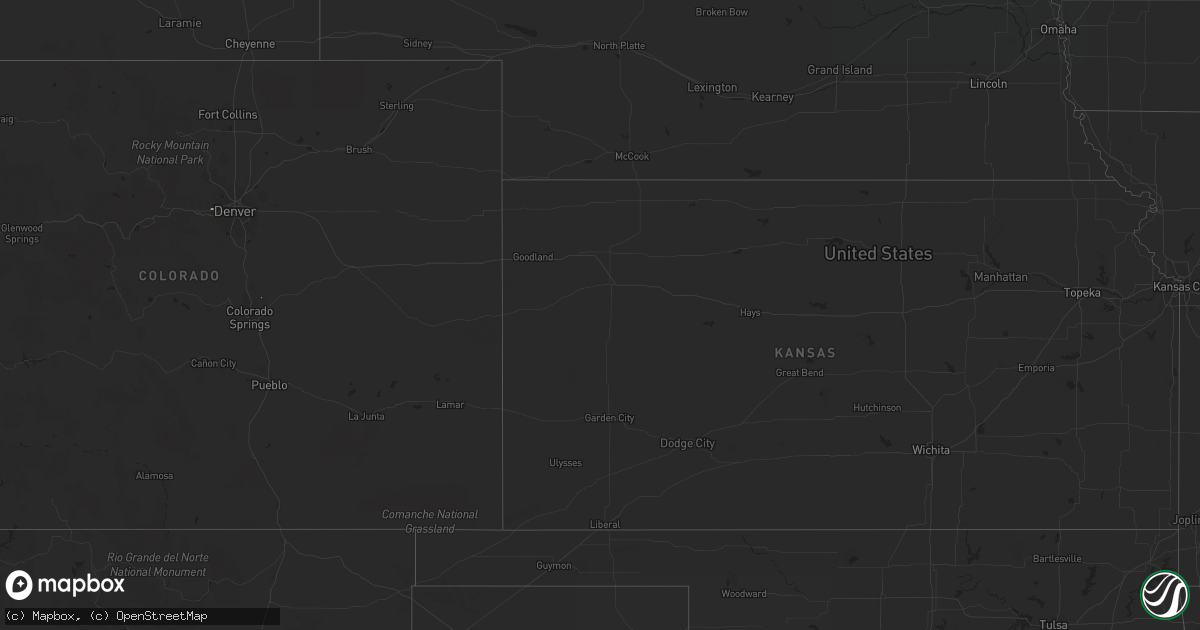 Hail map in Colorado on June 7, 2023