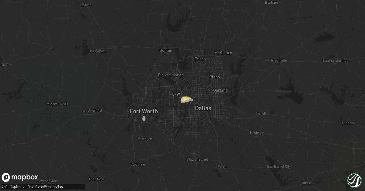 Hail map in Irving, TX on June 7, 2023