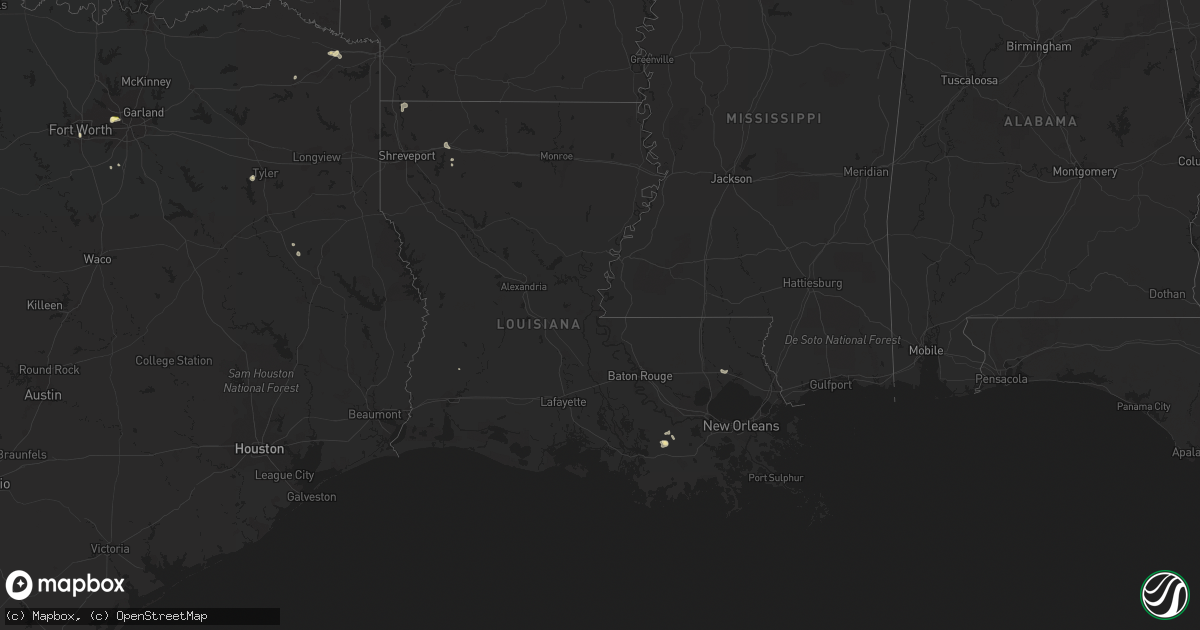 Hail map in Louisiana on June 7, 2023