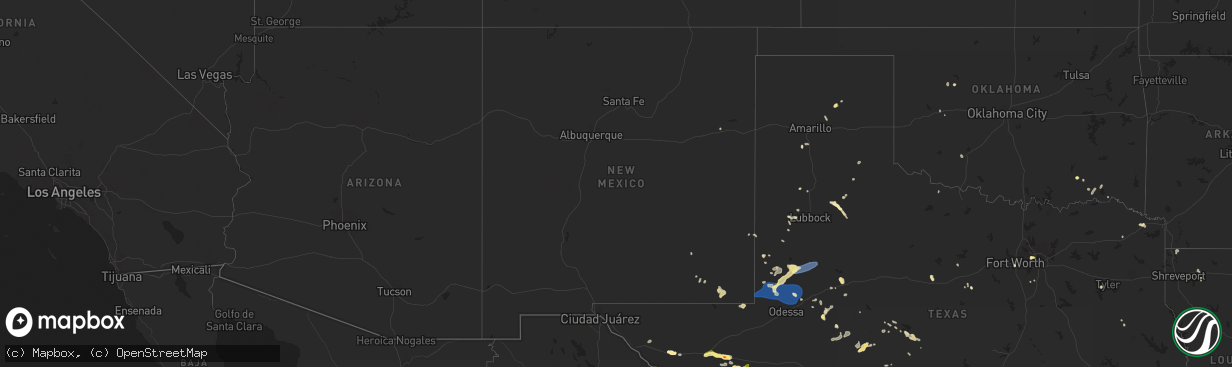 Hail map in New Mexico on June 7, 2023