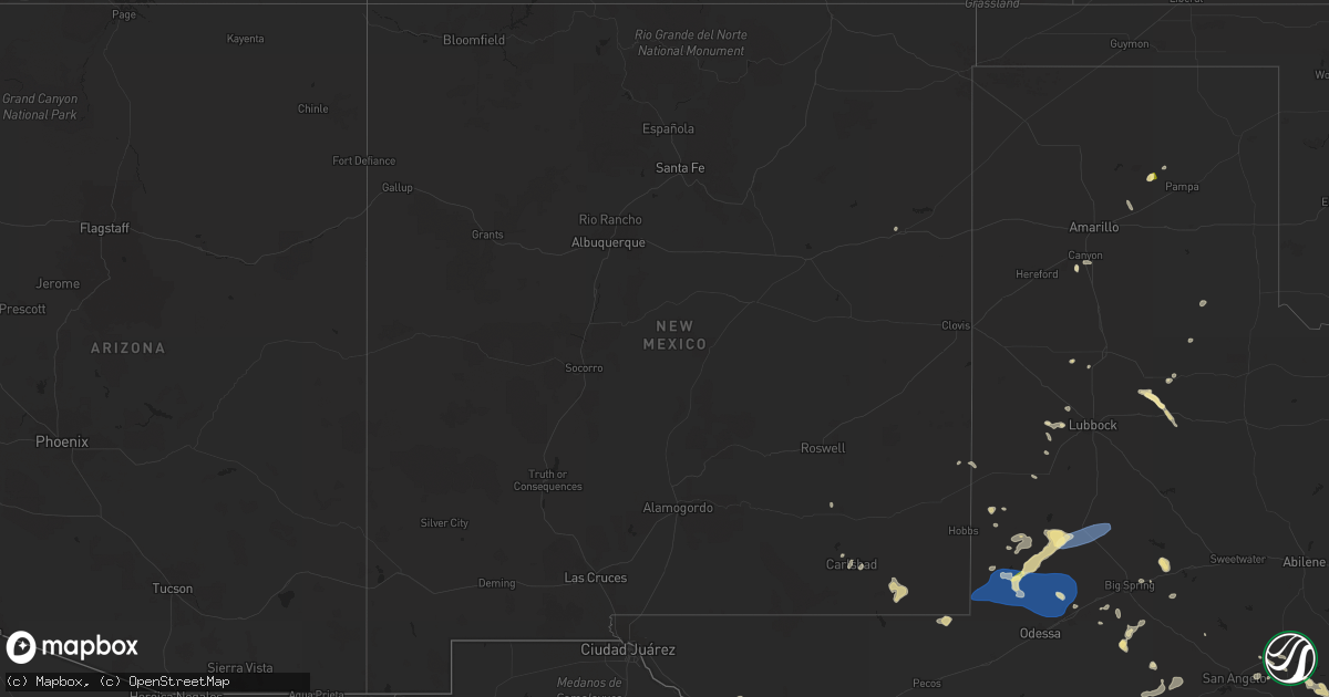 Hail map in New Mexico on June 7, 2023