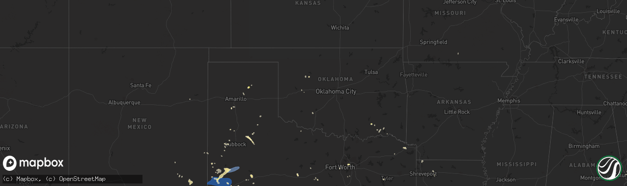 Hail map in Oklahoma on June 7, 2023