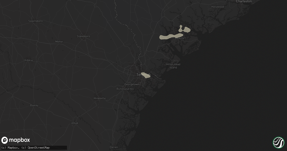 Hail map in Savannah, GA on June 7, 2023
