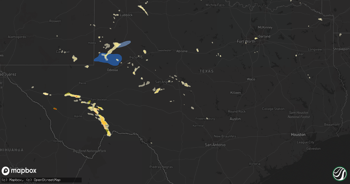 Hail map in Texas on June 7, 2023