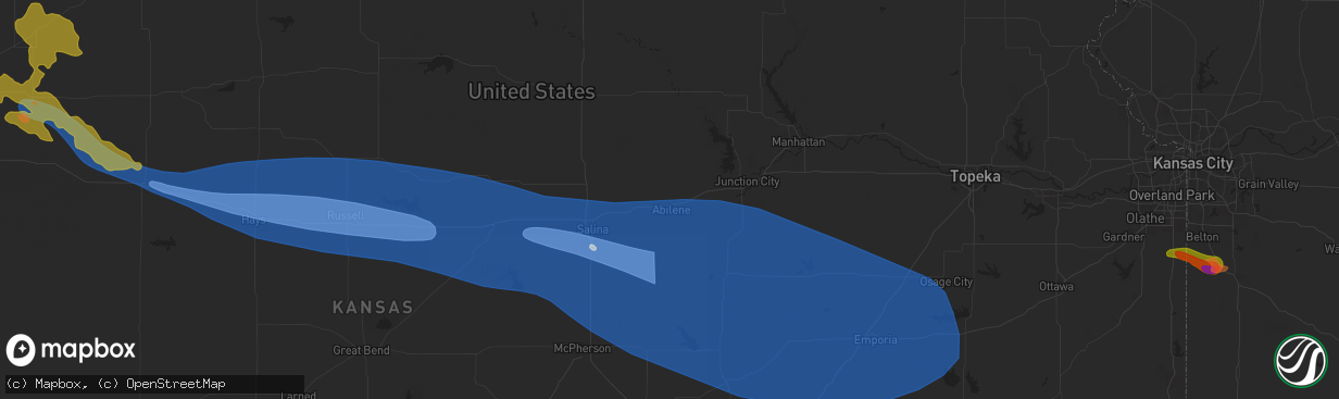 Hail map in Abilene, KS on June 7, 2024