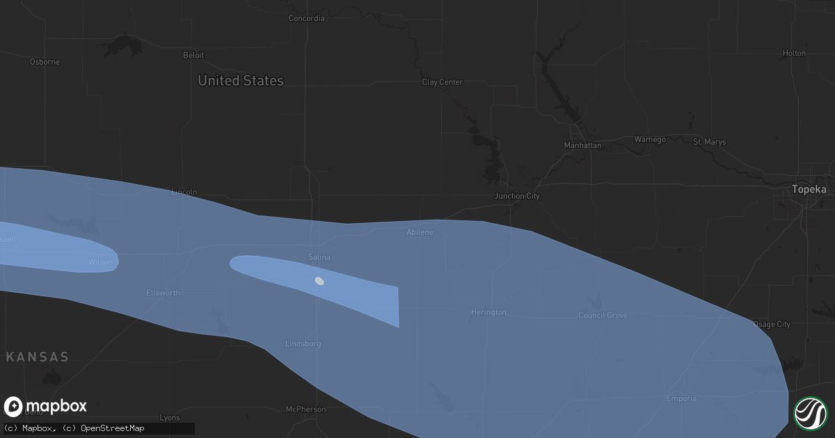 Hail map in Abilene, KS on June 7, 2024