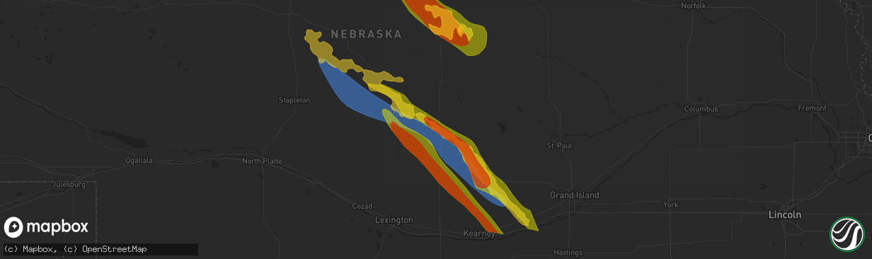 Hail map in Ansley, NE on June 7, 2024