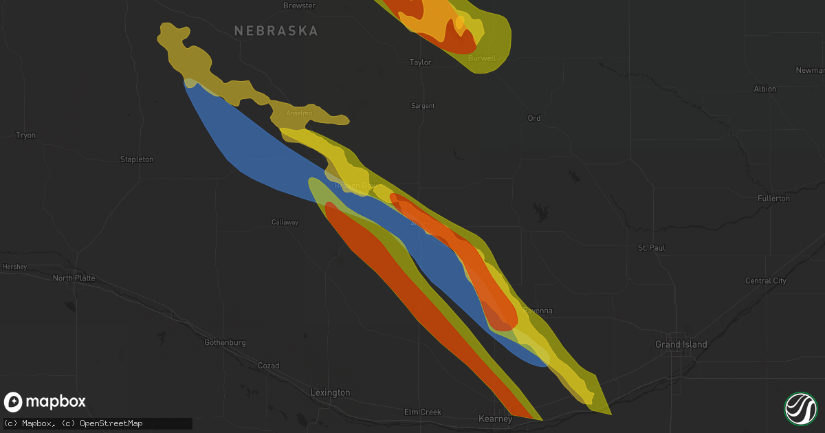 Hail map in Ansley, NE on June 7, 2024
