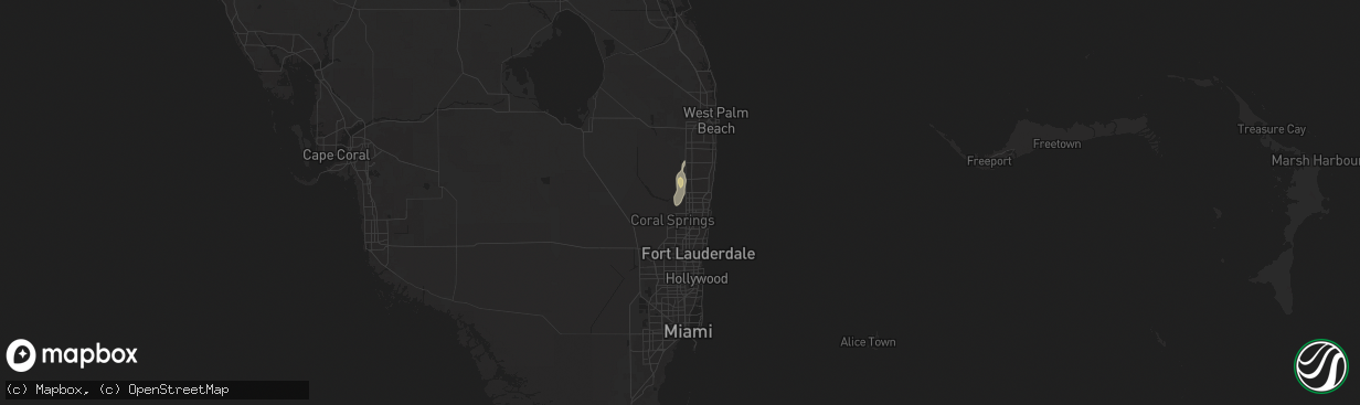 Hail map in Boca Raton, FL on June 7, 2024