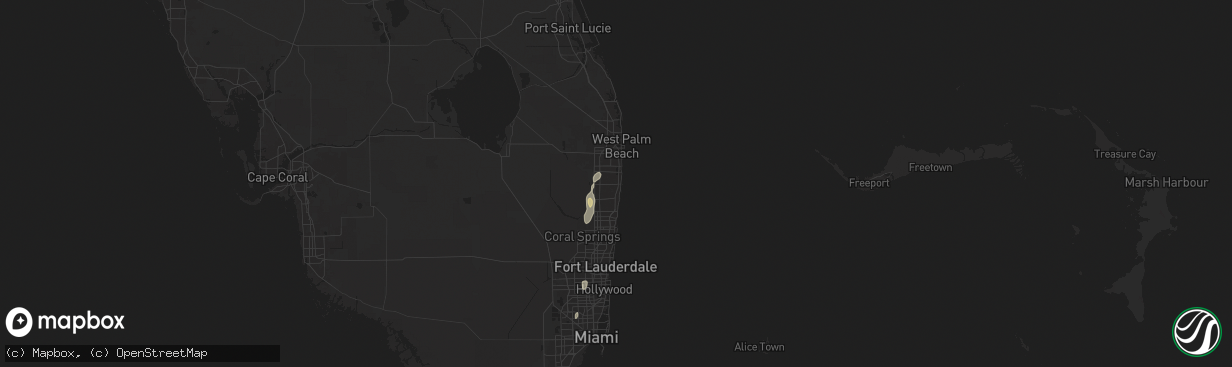 Hail map in Boynton Beach, FL on June 7, 2024