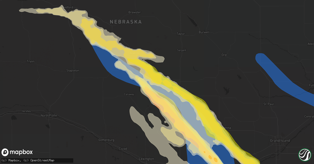Hail map in Broken Bow, NE on June 7, 2024