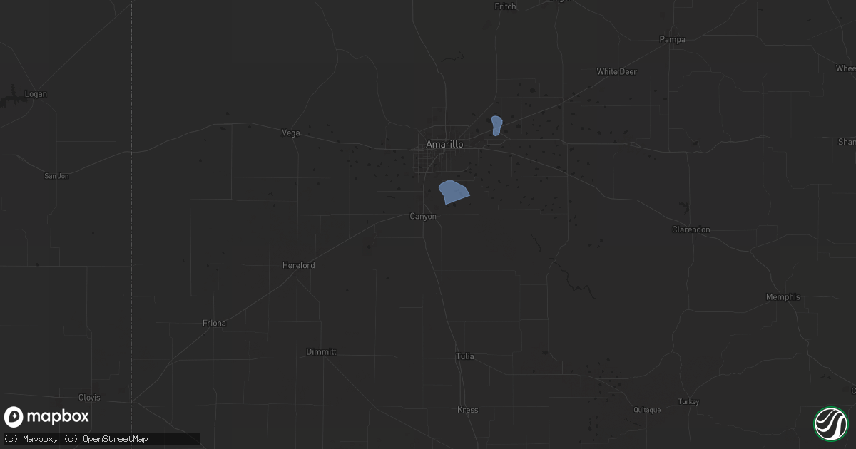 Hail map in Canyon, TX on June 7, 2024