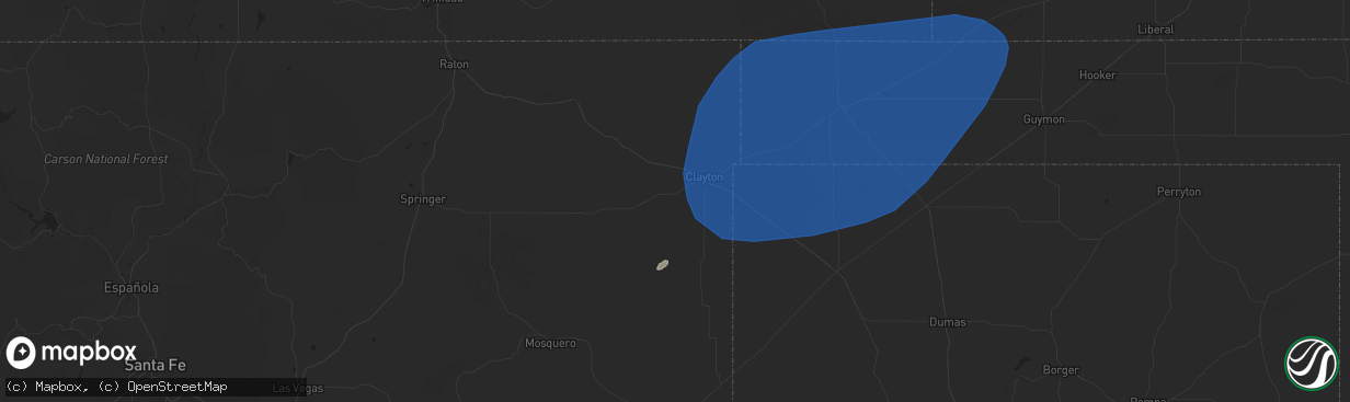 Hail map in Clayton, NM on June 7, 2024