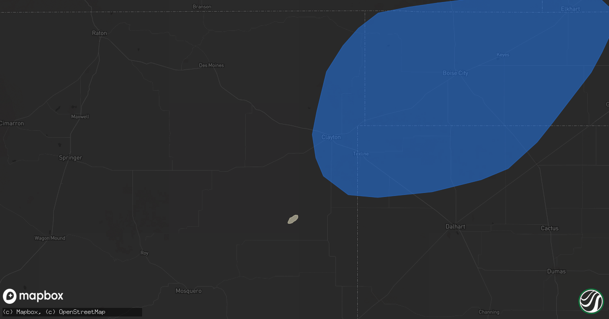 Hail map in Clayton, NM on June 7, 2024