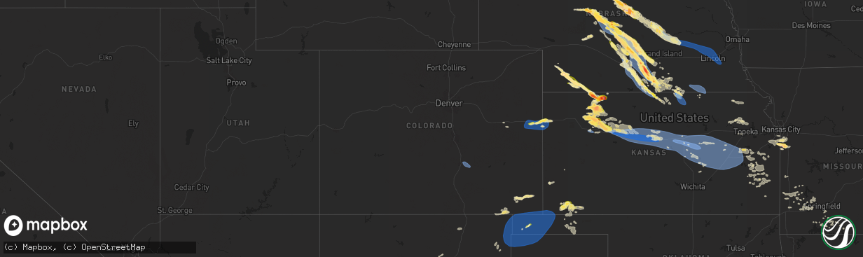 Hail map in Colorado on June 7, 2024