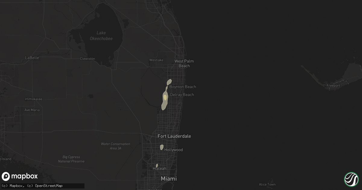 Hail map in Delray Beach, FL on June 7, 2024