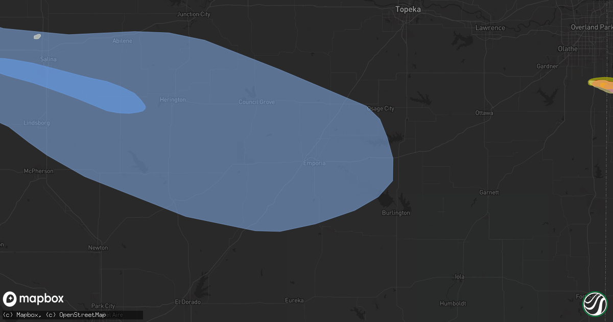 Hail map in Emporia, KS on June 7, 2024