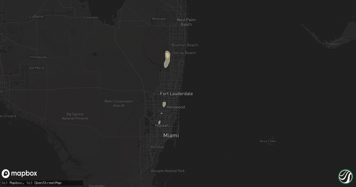 Hail map in Fort Lauderdale, FL on June 7, 2024