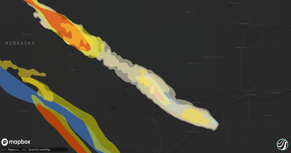 Hail map in Greeley, NE on June 7, 2024