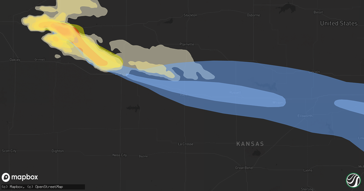 Hail map in Hays, KS on June 7, 2024