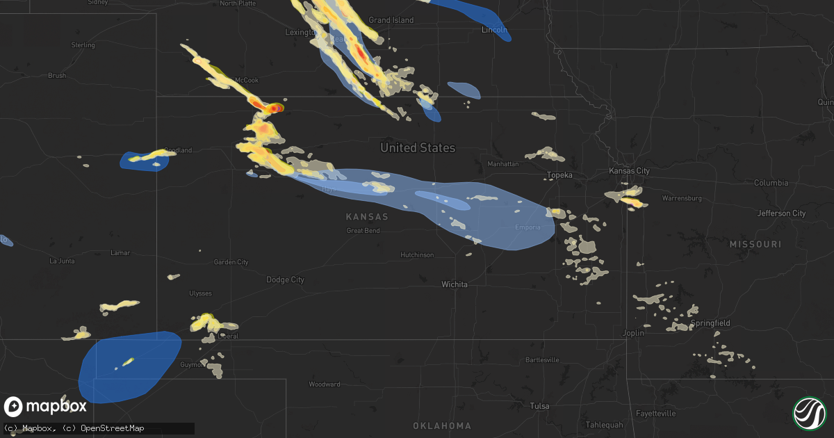 Hail map in Kansas on June 7, 2024