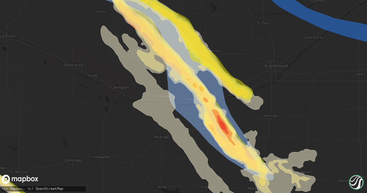 Hail map in Kearney, NE on June 7, 2024