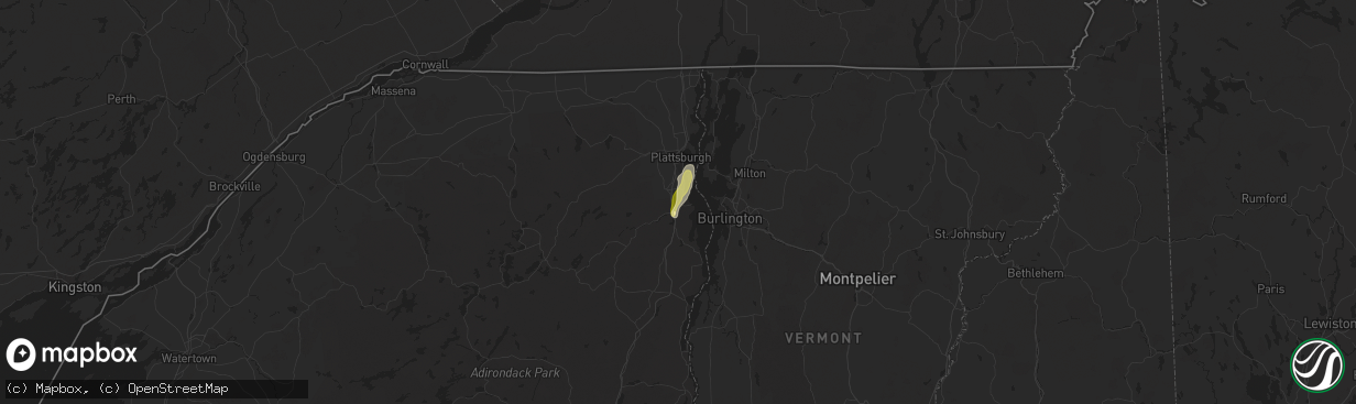 Hail map in Keeseville, NY on June 7, 2024