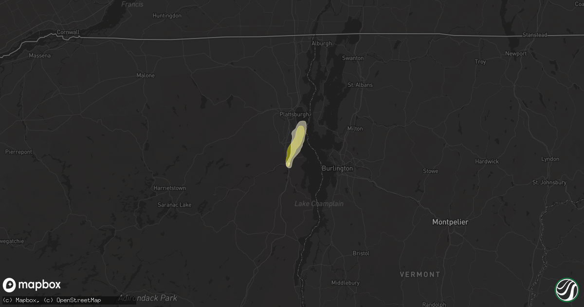 Hail map in Keeseville, NY on June 7, 2024