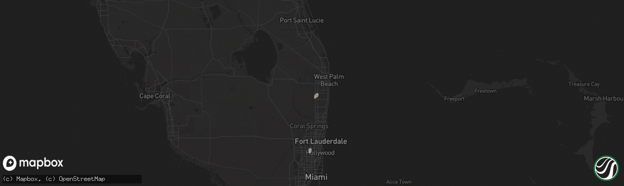 Hail map in Lake Worth, FL on June 7, 2024