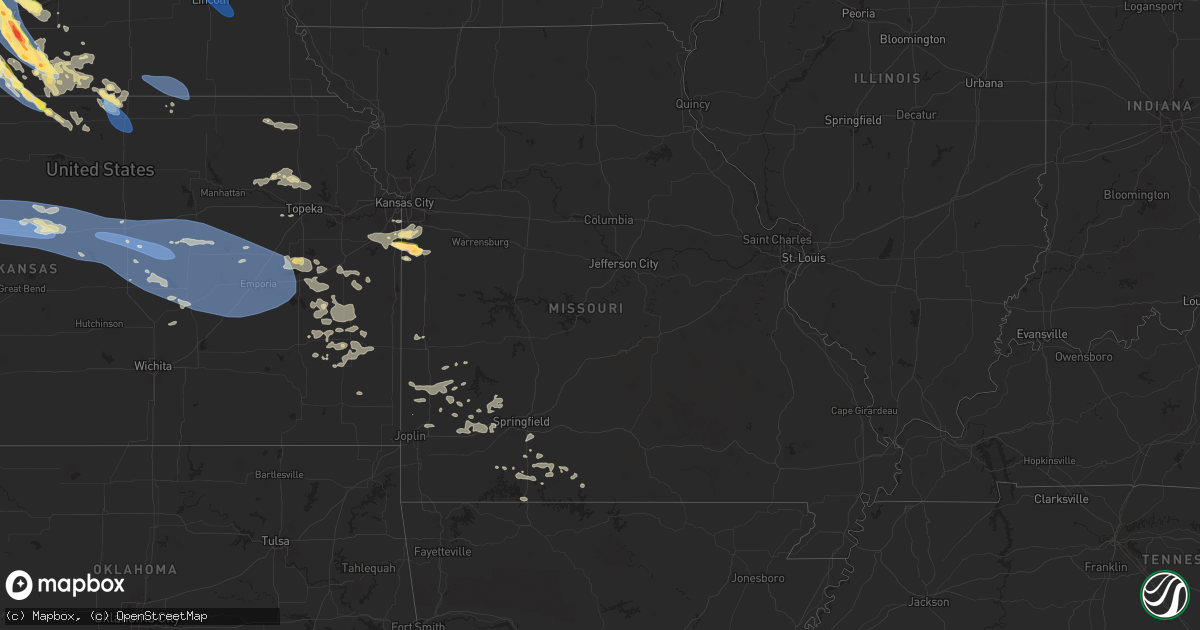 Hail map in Missouri on June 7, 2024