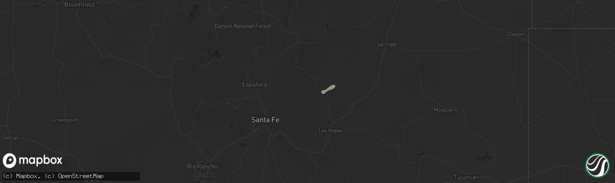 Hail map in Mora, NM on June 7, 2024