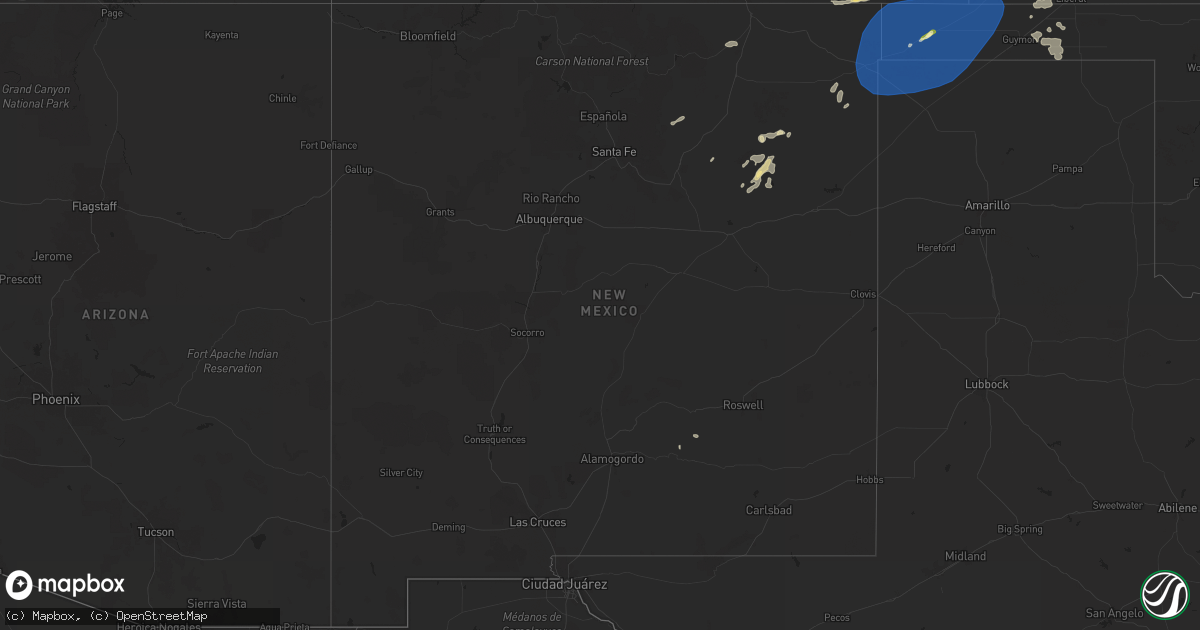 Hail map in New Mexico on June 7, 2024