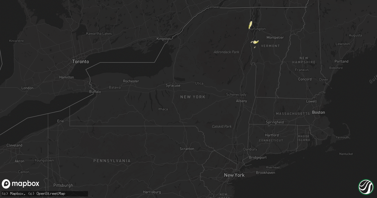 Hail map in New York on June 7, 2024