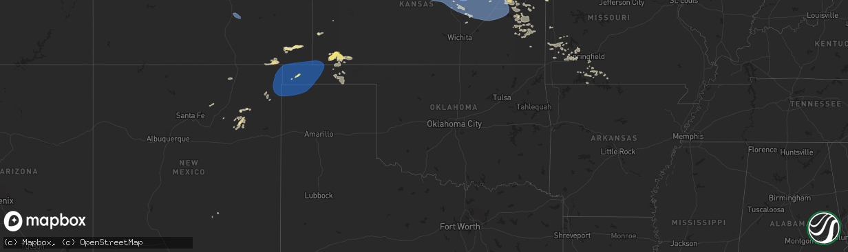 Hail map in Oklahoma on June 7, 2024