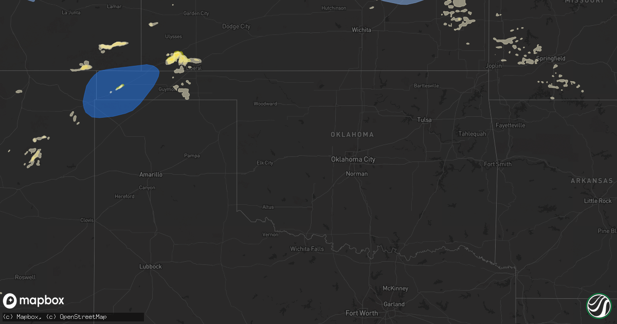 Hail map in Oklahoma on June 7, 2024