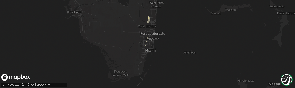 Hail map in Opa Locka, FL on June 7, 2024