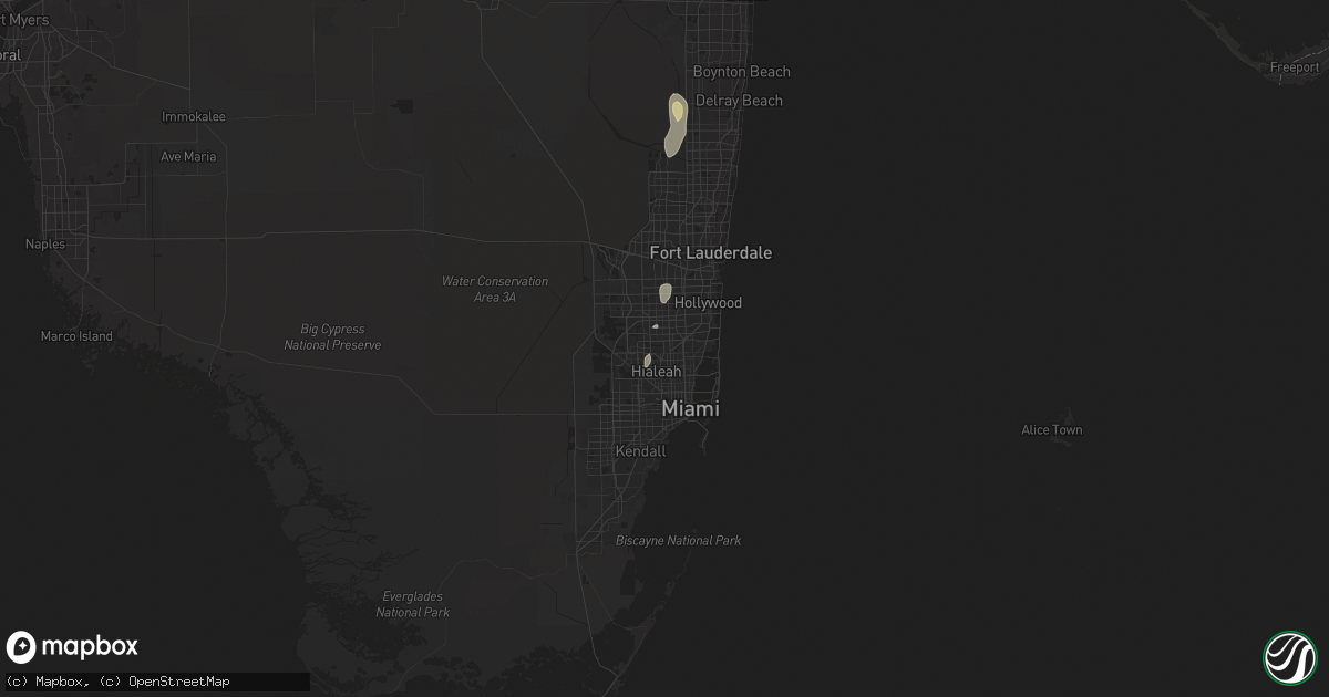 Hail map in Opa Locka, FL on June 7, 2024