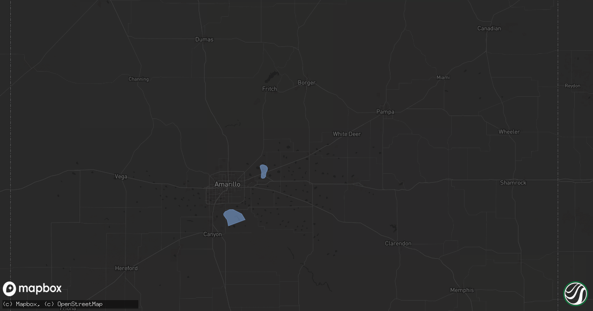Hail map in Panhandle, TX on June 7, 2024